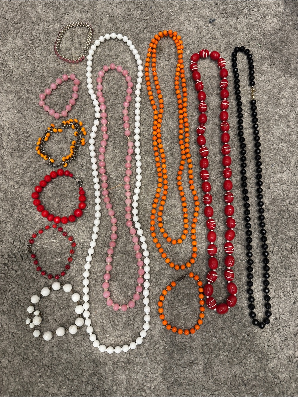 Vintage Lot Glass Bead Handmade Necklaces and Bracelets Vintage Clasps